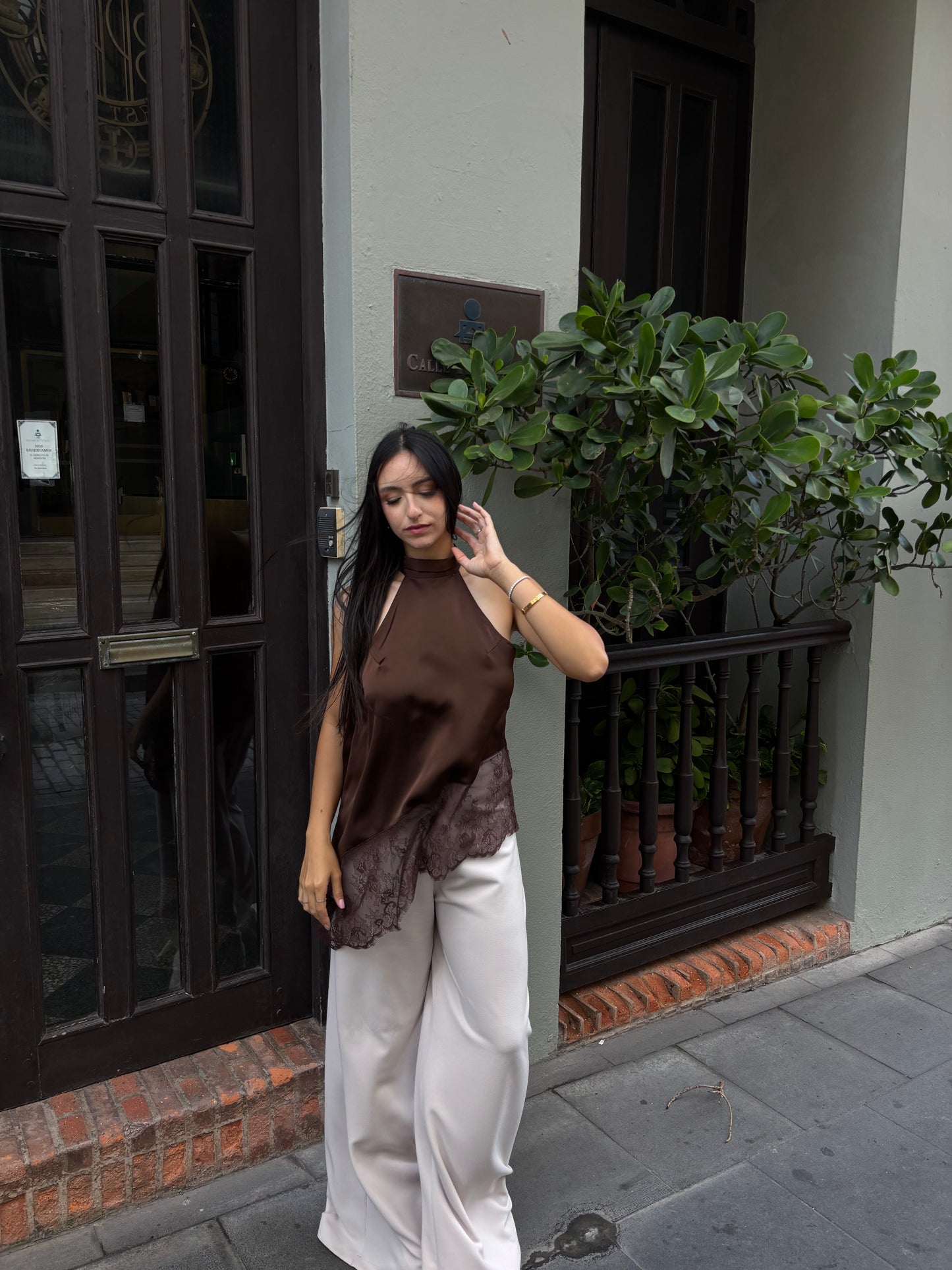 Asymmetric Lace Top