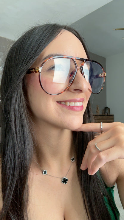 Leopard Clear Glasses